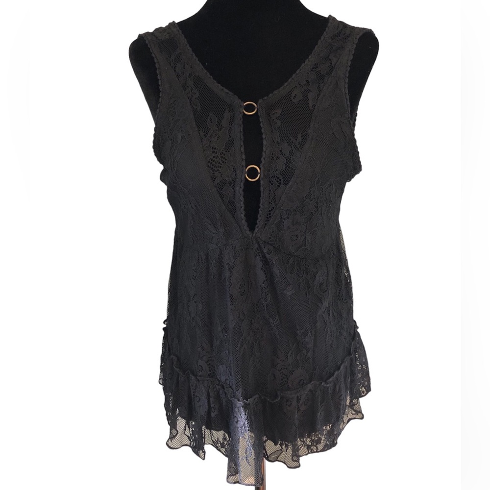 American Eagle black lace tank top size xs NWT